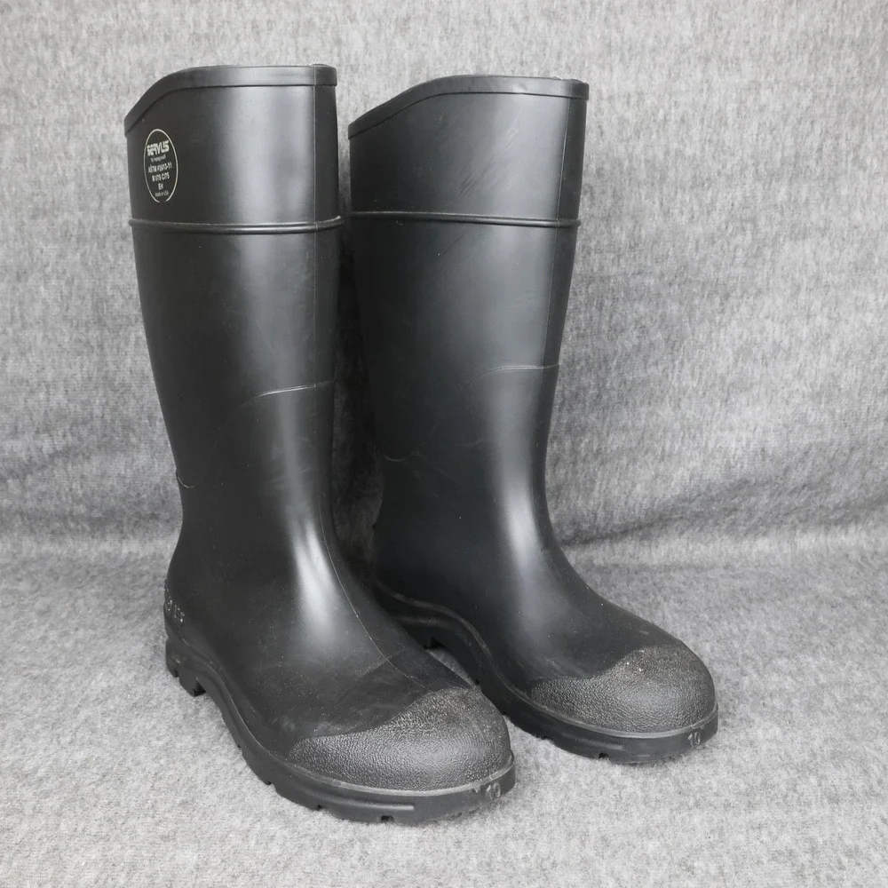 Servus By Honeywell Boots Mens Size 10 Black Steel Toe Rubber Rain Workwear